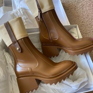 Chloè Betty Block Heel Rain Boots size US8.5 -EU39